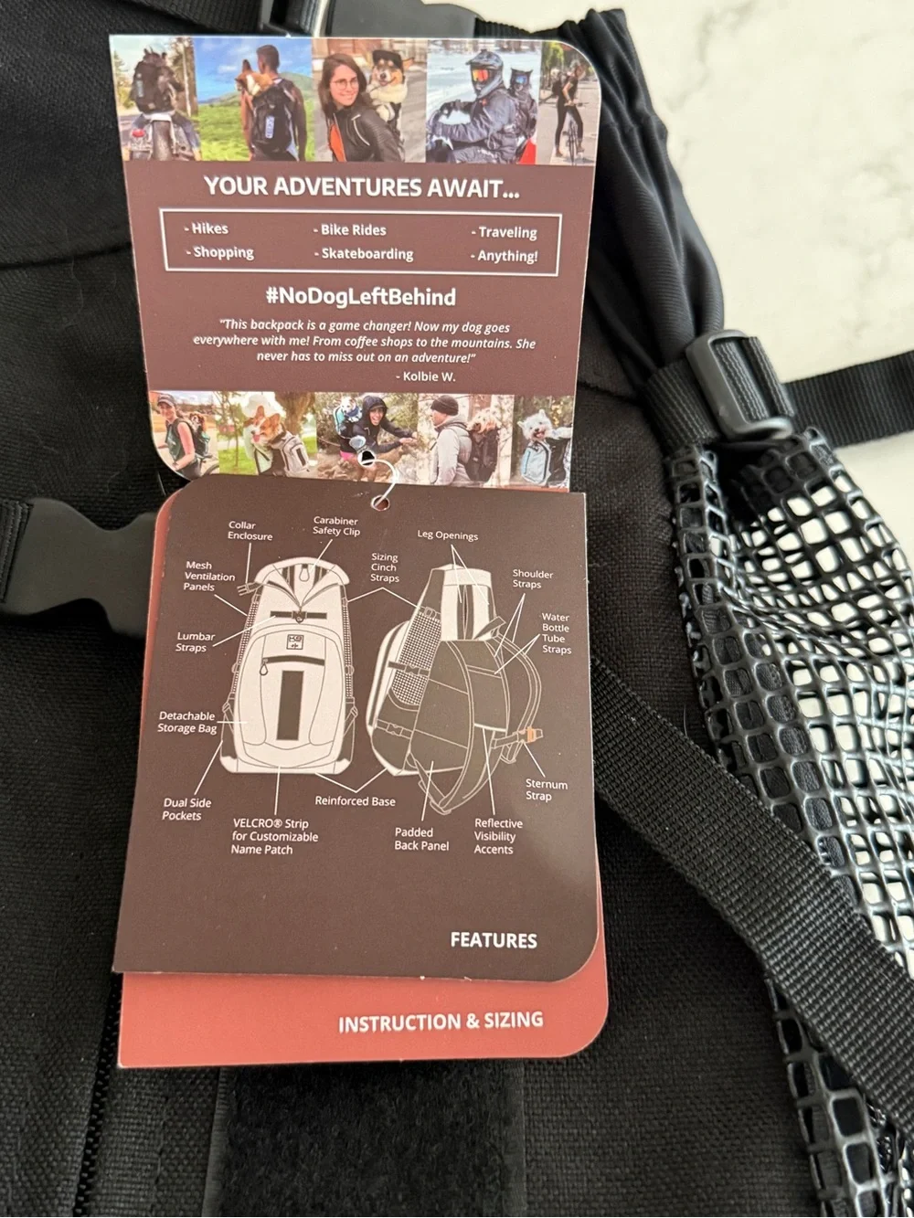 K9 Sport Sack AIR PLUS Dog Travel Backpack Carrier Size M Black - NEW